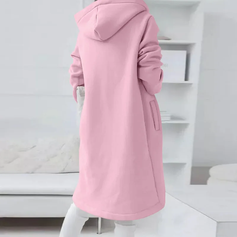 Women Causal Winter Overcoat Female Plus Sizes Hooded Pocket Cap Coat Outerwear Zipper Elegant Jacket Casco Feminino