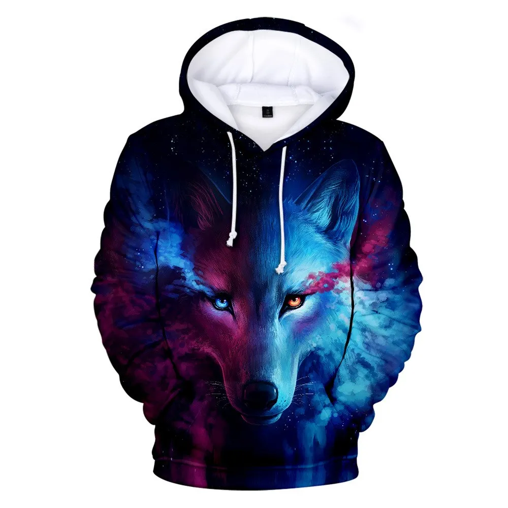 Yin Yang Wolf 3D Printing Men/Women Autumn Winter Tai Chi Wolf Anime Hoodies Sweatshirt Long Sleeve Hoodie Harajuku Cartoon Tops