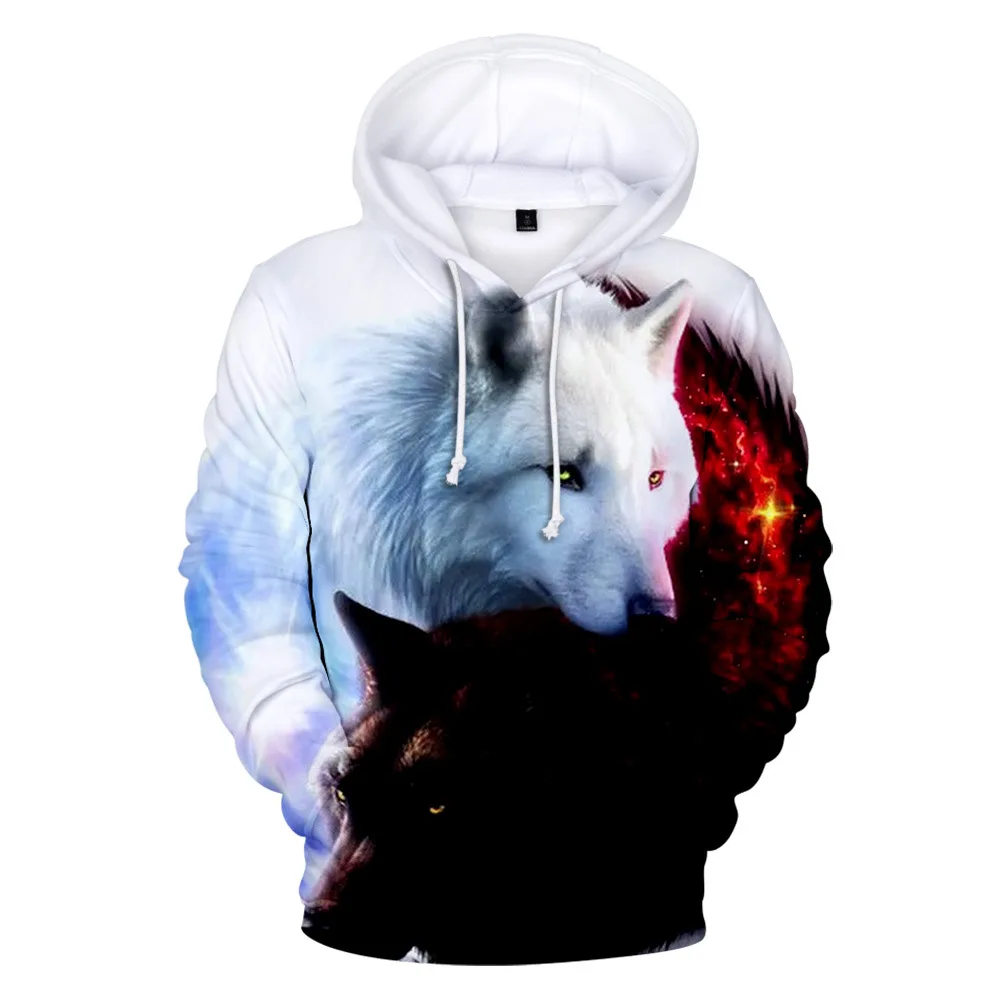Yin Yang Wolf 3D Printing Men/Women Autumn Winter Tai Chi Wolf Anime Hoodies Sweatshirt Long Sleeve Hoodie Harajuku Cartoon Tops