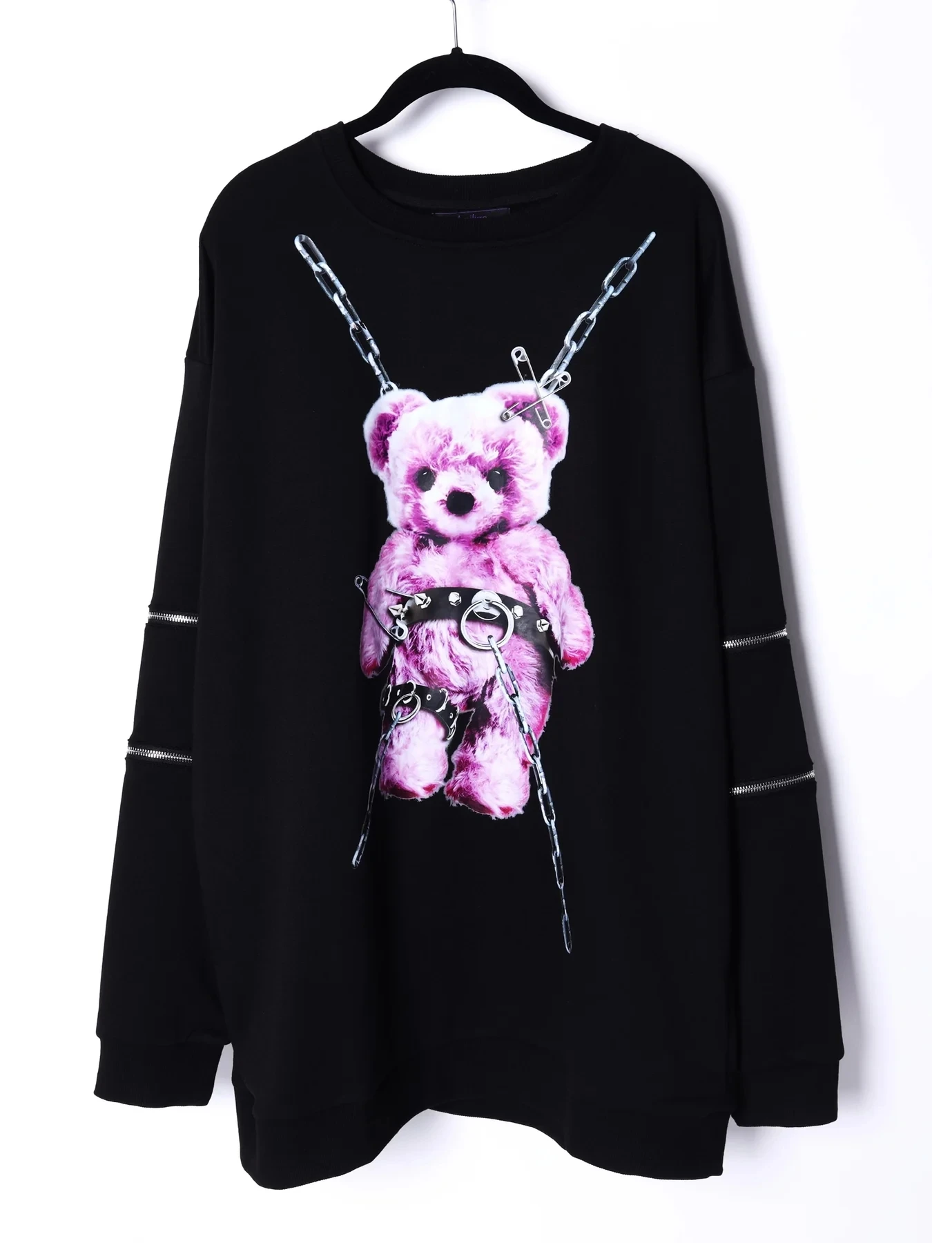 Mine Subculture Cartoon Bear Zipper Sweatshirt Jacket Women's Japanese Clothes 2024 Autumn New Oversized Hoodies Long Y2k Top