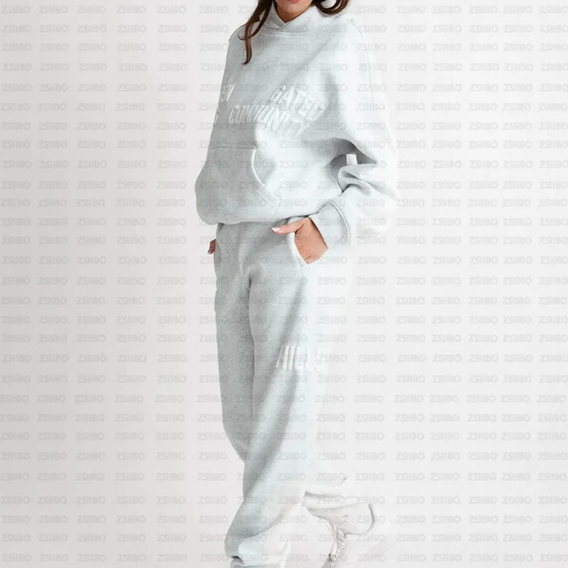 Unisex Fashion Sportswear Harajuku Sweatshirt Streetwear Women's Hoodie Pants Pullover Top Sweatpants Men's Jacket Clothes