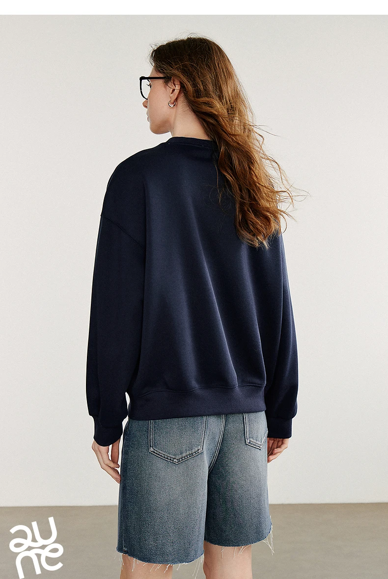 TOYOUTH Women's Hoodies Sweatshirt 2026 Autumn New Green Velvet Flower Embroidered Round Neck Pullover Cotton Tops