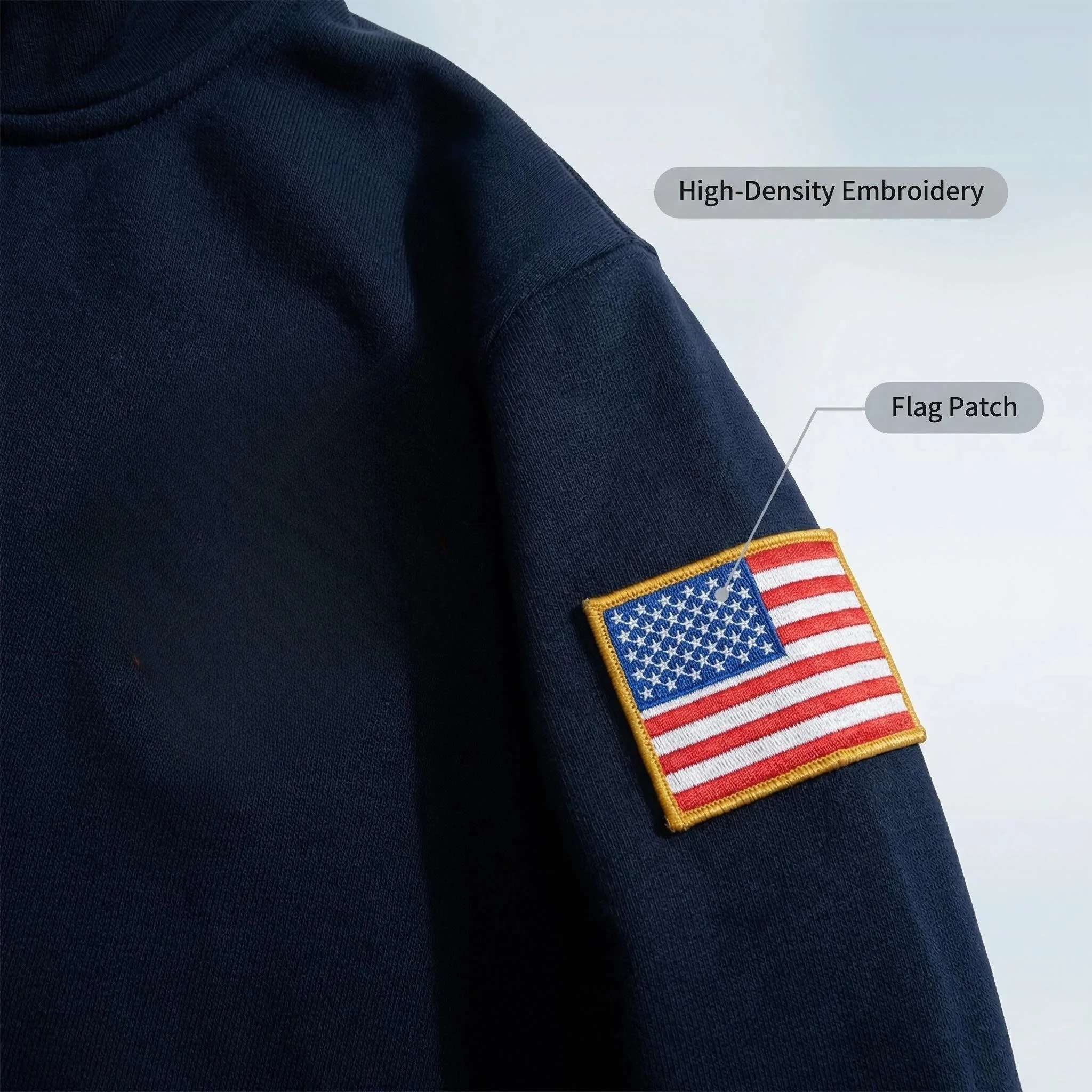 Hot Sell Flag Patch Hoodies Women Sweatshirt Quarterzip Pullover Sport Y2k Streetwear Oversized Casual Clothes