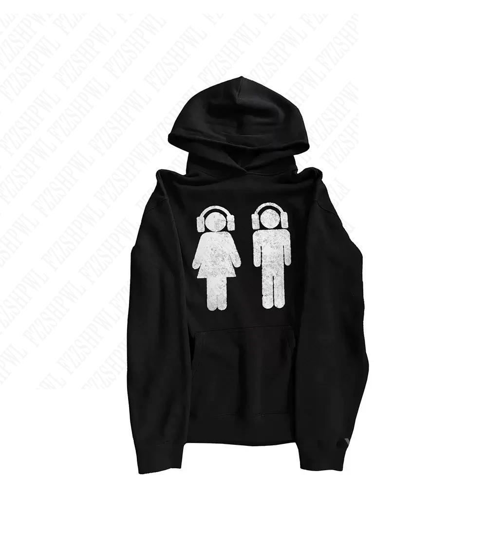 American retro y2k millennial dark print hoodie, long-sleeved pullover hoodie, autumn and winter vintage street fashion coat emo
