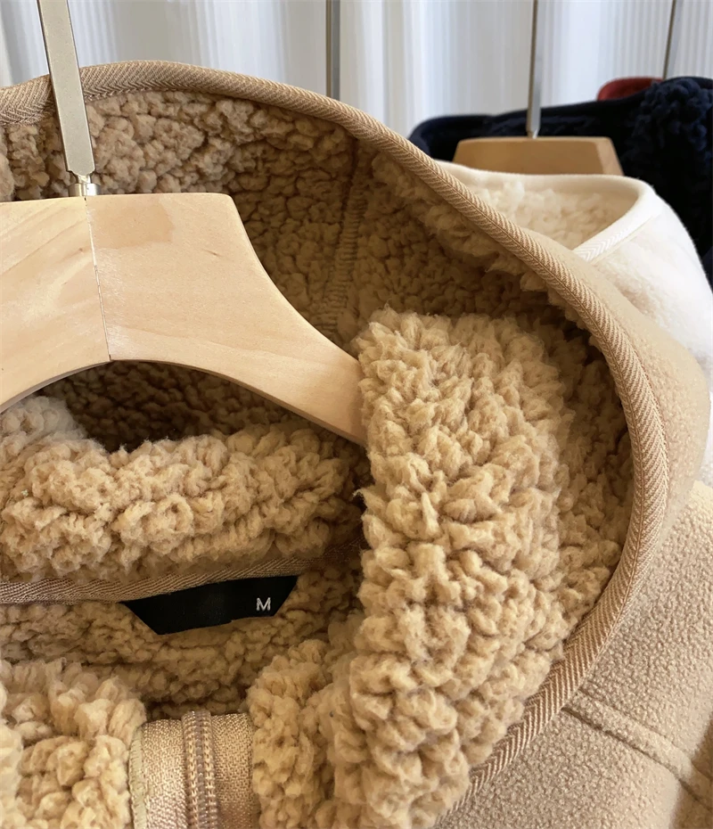 2026 Women Fleece Hoodies Spring Sweatshirts Zipper Pockets Long Sleeves Hooded Thick Loose Y2k Casual Office Lady Autumn Winter