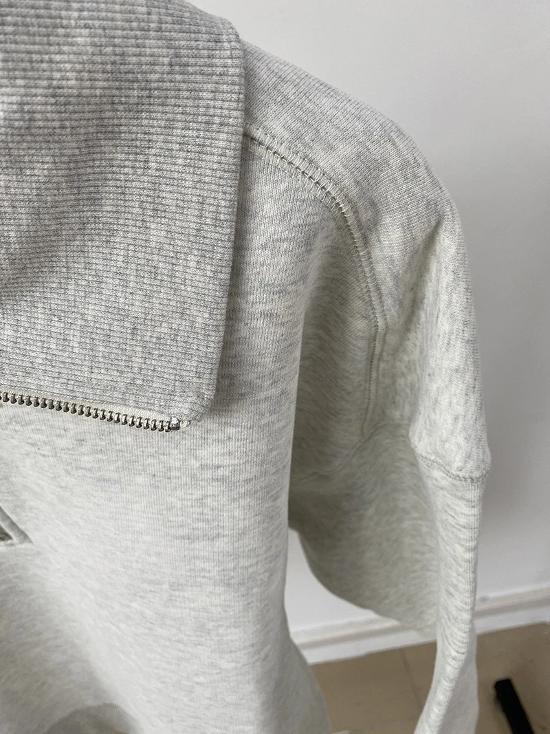 gray sweatshirts long Sleeve zipper autumn winter stand collar Sweatshirt women casual sweater female new