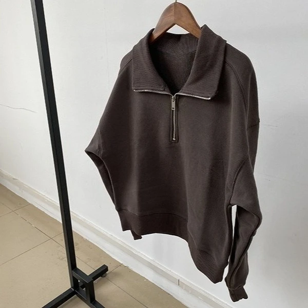 gray sweatshirts long Sleeve zipper autumn winter stand collar Sweatshirt women casual sweater female new