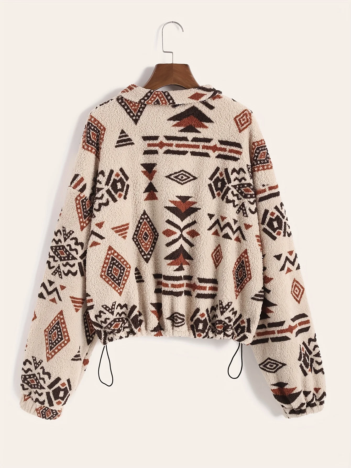 Ms Aztec National Printing Ultra-Fine Austrian Fleece Sweater Zipper Lady