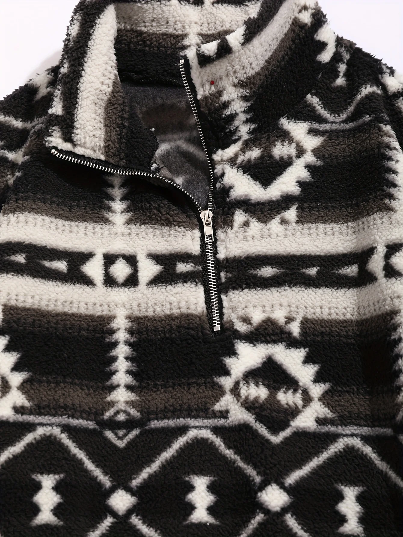 Ms Aztec National Printing Ultra-Fine Austrian Fleece Sweater Zipper Lady