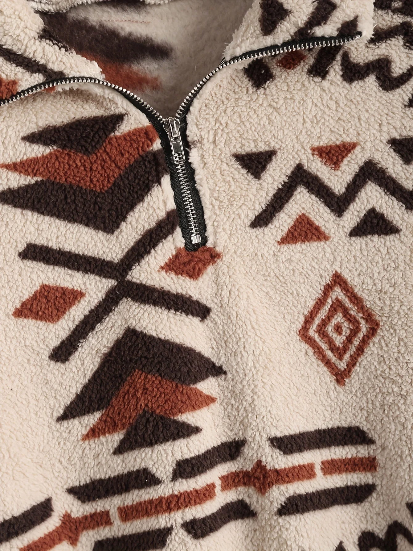 Ms Aztec National Printing Ultra-Fine Austrian Fleece Sweater Zipper Lady