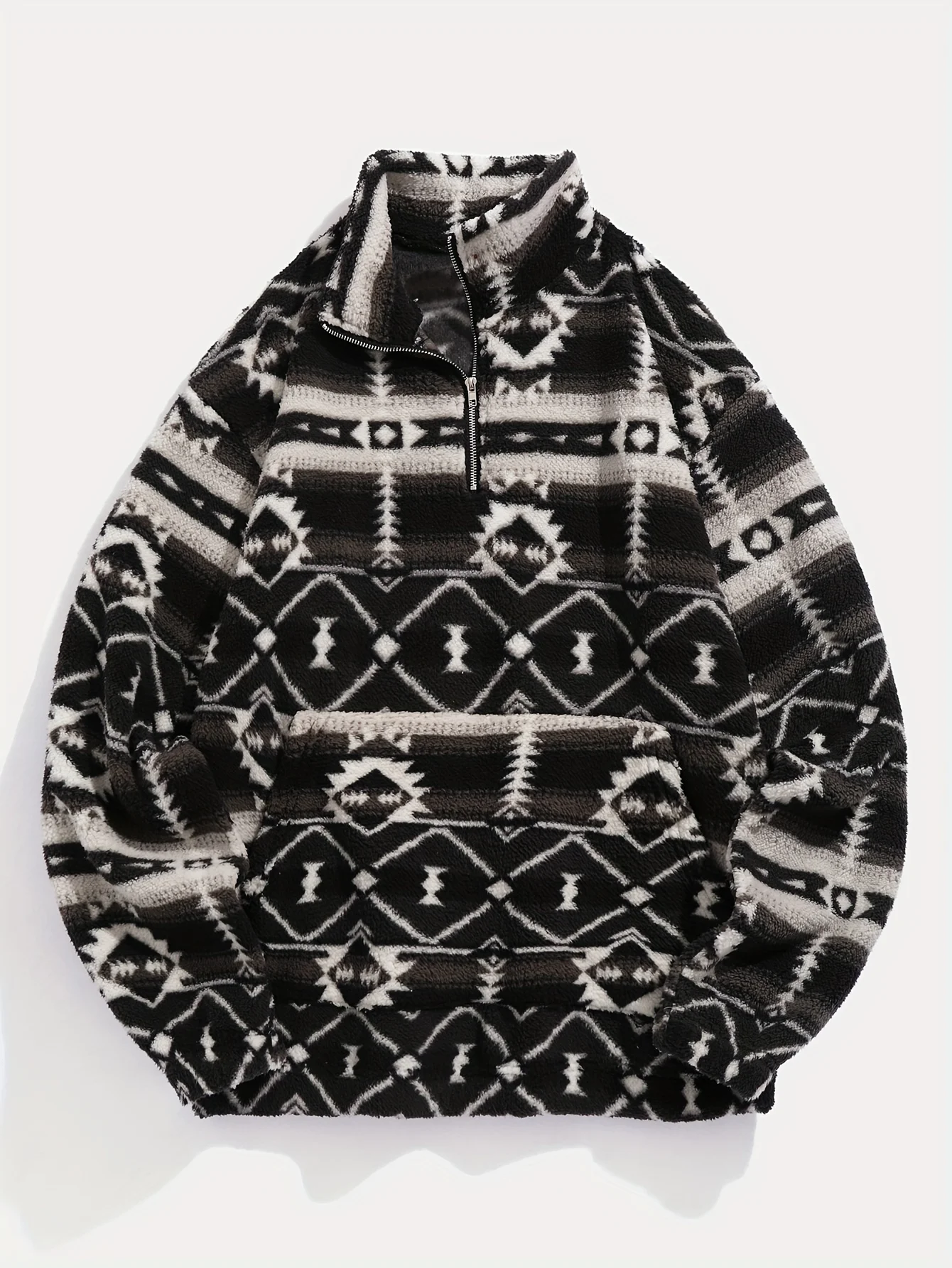 Ms Aztec National Printing Ultra-Fine Austrian Fleece Sweater Zipper Lady
