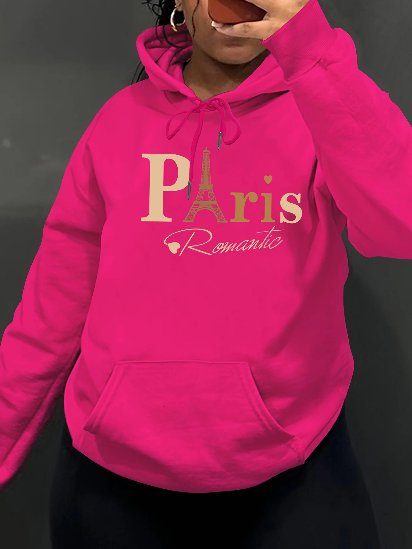 Paris Loose Sweatshirt Casual Long Sleeve Women Autumn and Winter Comfortable Pullover Crewneck Loose Female Clothes