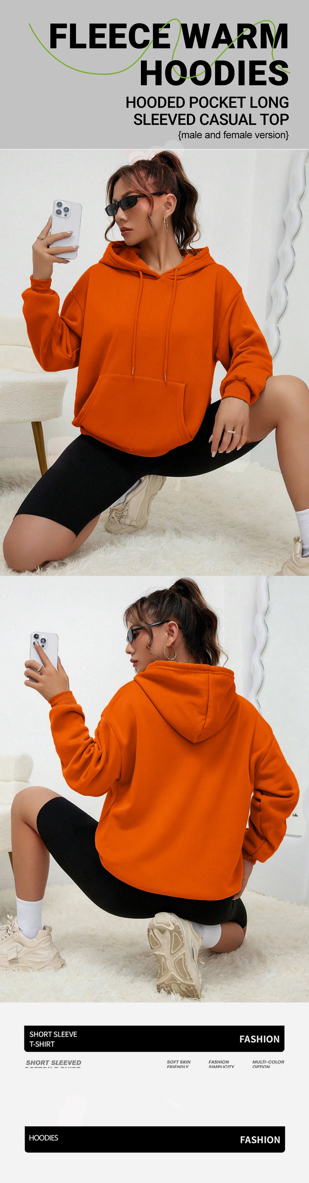 The Aperol Spritz Retro Cocktail Prints Hoodie Women Casual Soft Sweatshirt Loose Pocket Pullover Winter Fleece Warm Clothes