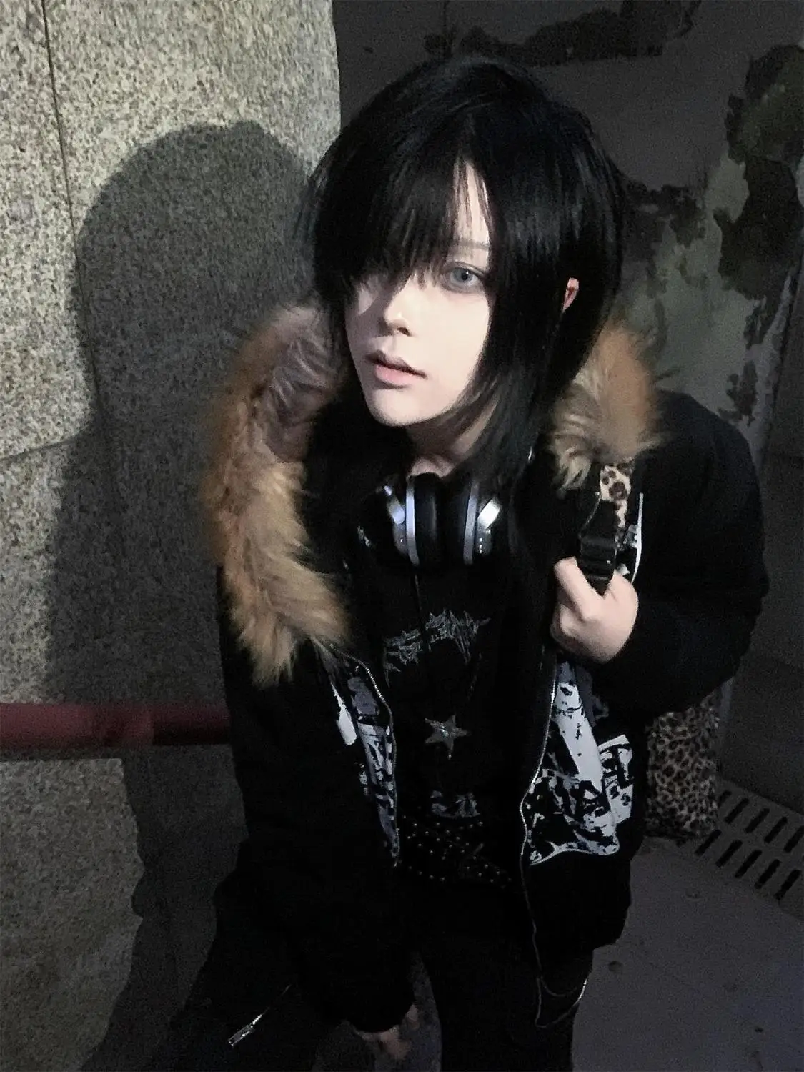 Streetwear Vintage Harajuku Gothic Print Hooded Sweatshirt Coat Aesthetic Slim Jacket Y2k Fur Patchwork Grunge Hoodies Women