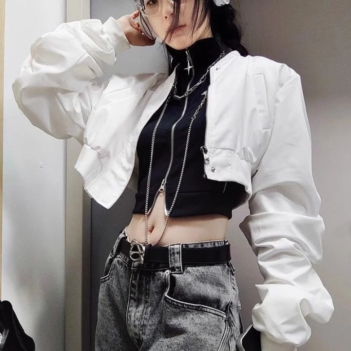 Spicy Girl American Retro Spring and Autumn Jacket Women's Coat Y2K Retro Trend Versatile Women's Top Korean Sweet Cool Style