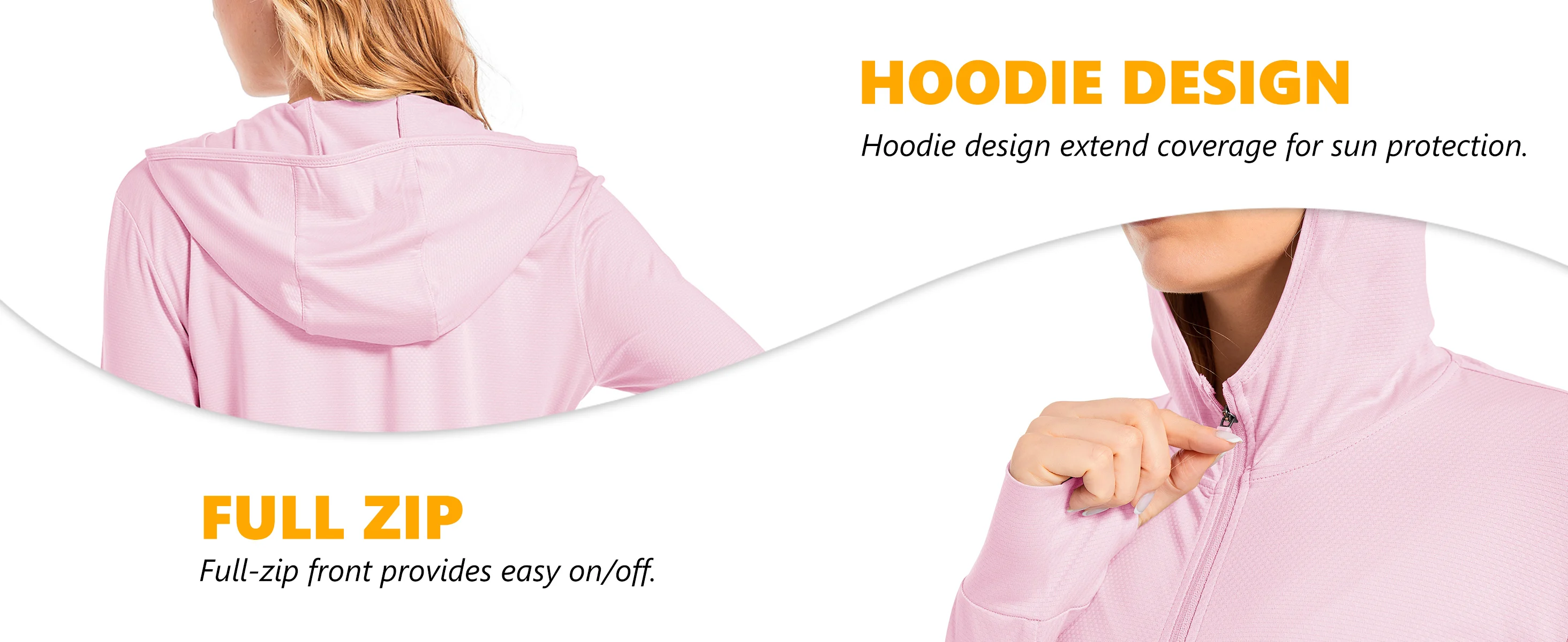 TACVASEN Summer Sun Protection Hoodies Womens Long Sleeve Casual Shirts UPF 50+ Sun Block Full Zip T-shirts With Zipper Pockets