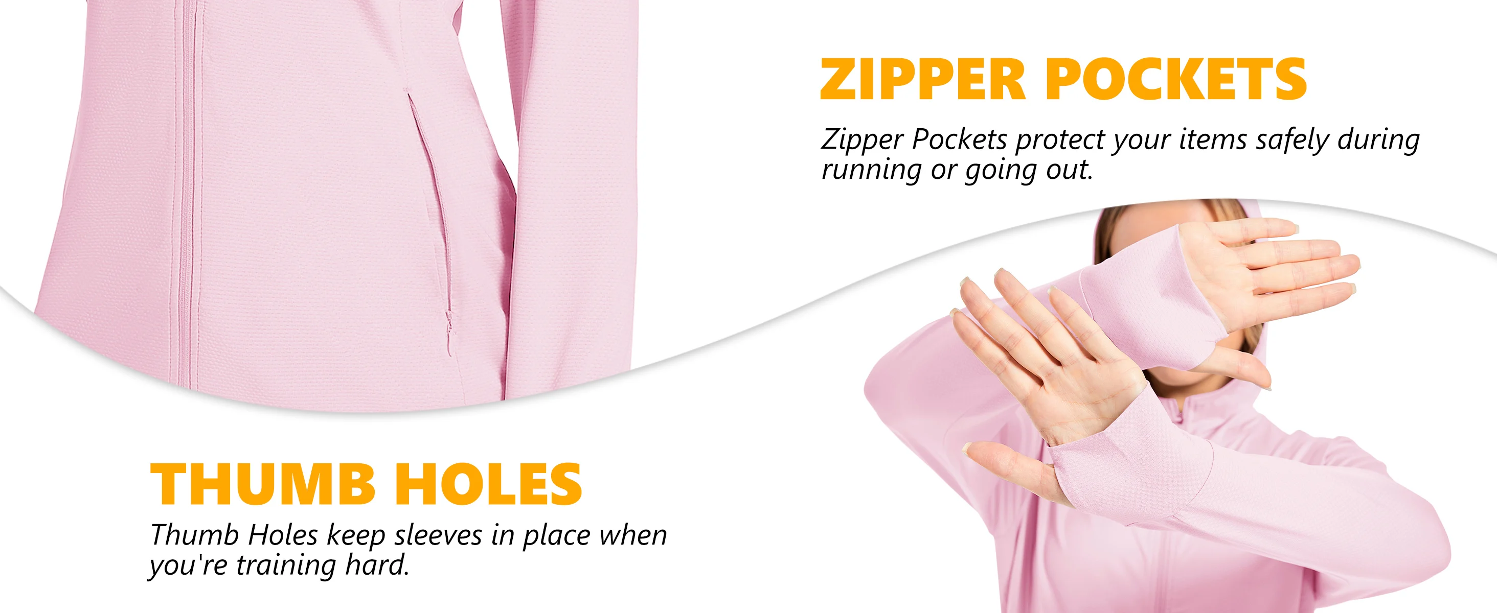TACVASEN Summer Sun Protection Hoodies Womens Long Sleeve Casual Shirts UPF 50+ Sun Block Full Zip T-shirts With Zipper Pockets