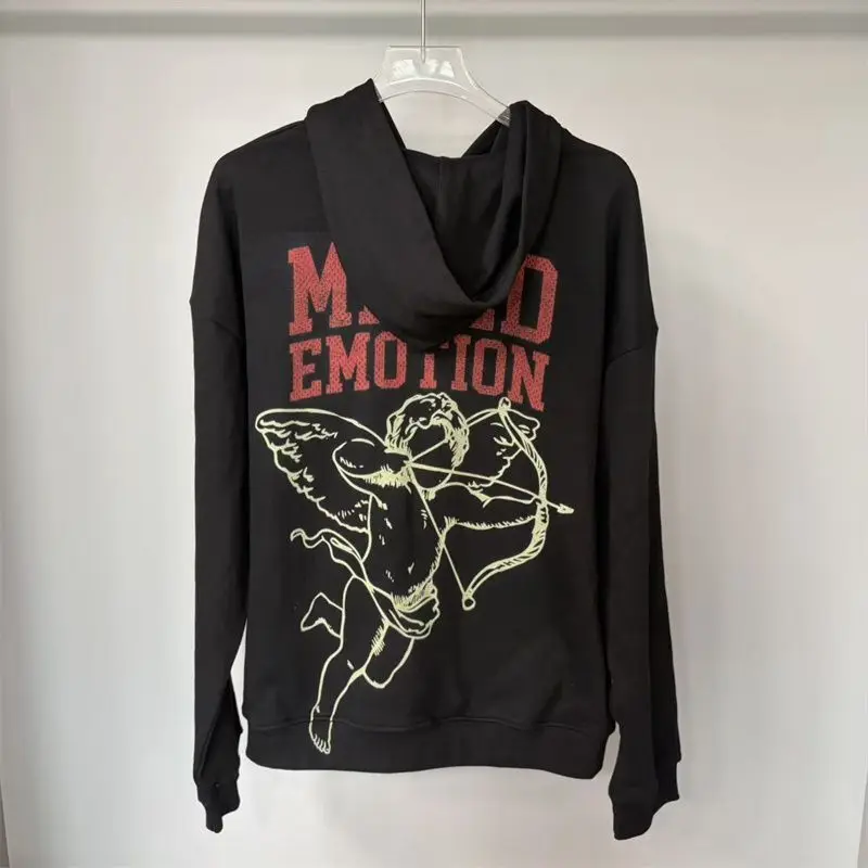 Mixed Emotion Zipper Hoodie Thin 100% Cotton Diamond Pattern Casual Streetwear Sweatshirt Mixed Emotion Jacket Pants