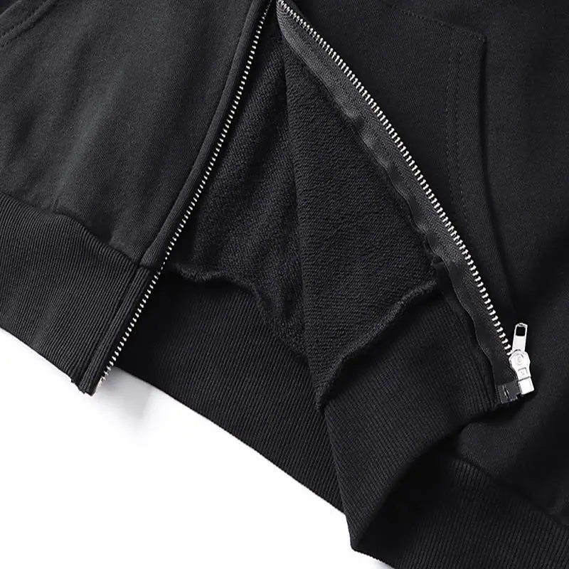 Mixed Emotion Zipper Hoodie Thin 100% Cotton Diamond Pattern Casual Streetwear Sweatshirt Mixed Emotion Jacket Pants