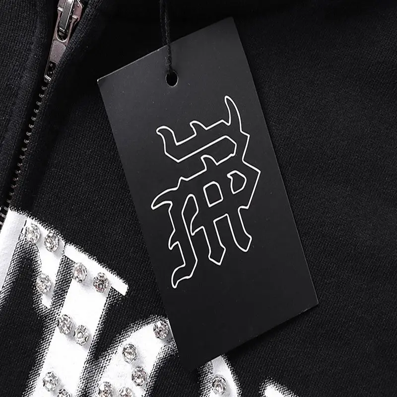 Mixed Emotion Zipper Hoodie Thin 100% Cotton Diamond Pattern Casual Streetwear Sweatshirt Mixed Emotion Jacket Pants