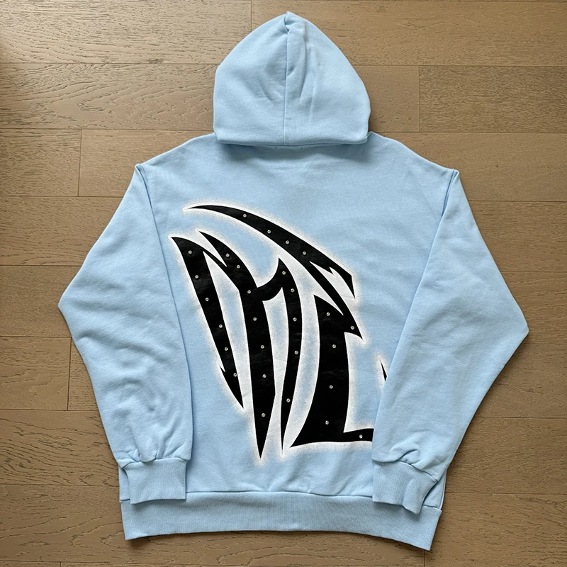 Mixed Emotion Zipper Hoodie Thin 100% Cotton Diamond Pattern Casual Streetwear Sweatshirt Mixed Emotion Jacket Pants
