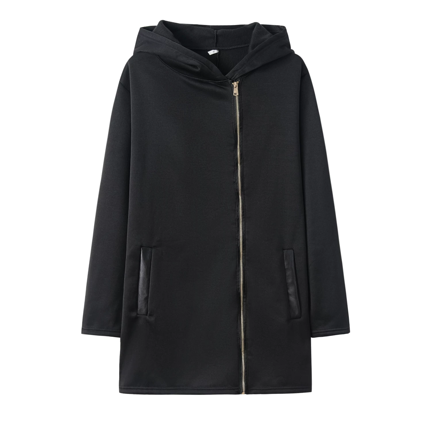 Fashion Trend Loose Side Zipper Plus Fleece Jacket Hooded Sweater Woman
