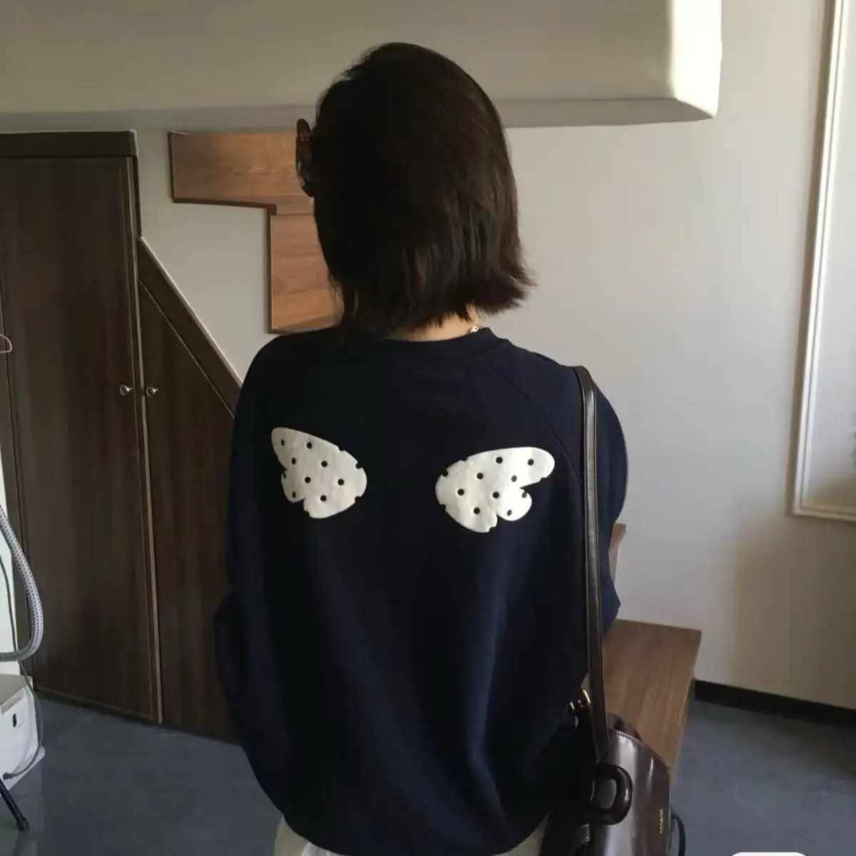 2026 Harajuku Polka Dot Wing Printing Autumn Hoodie Women Y2k Aesthetic Casual Loose Hoody Preppy Style Grunge Cute Sweatshirts