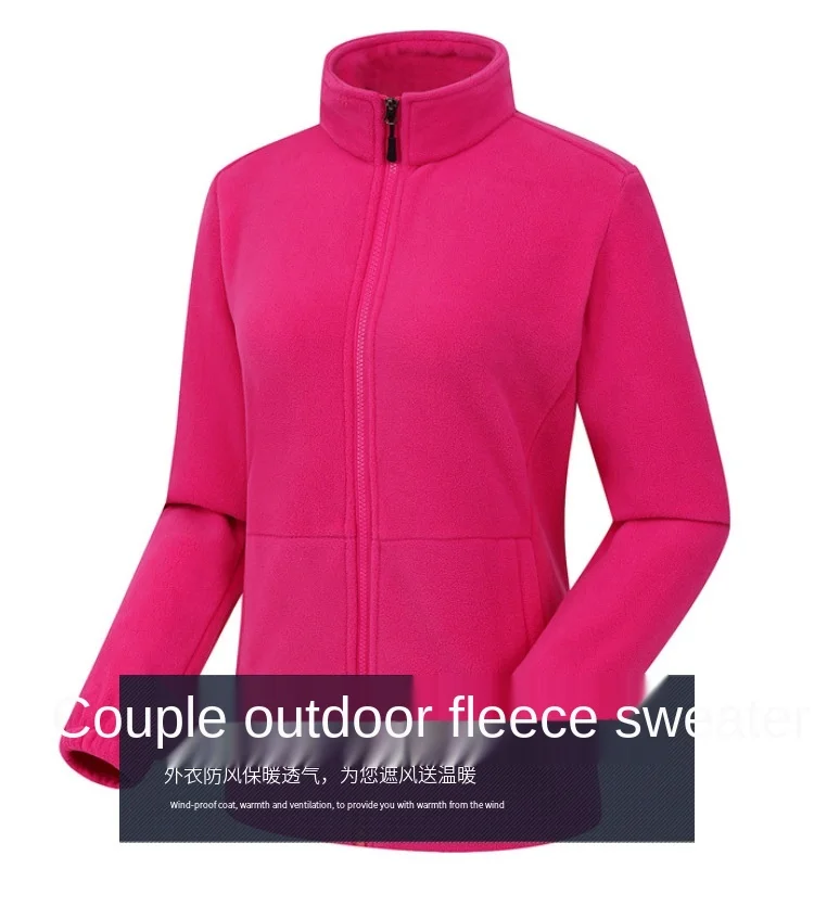 2024 Autumn Winter New Warm Women Fleece Sweatshirts Solid Color Ladies Outdoor Running Style Polar Fleece Zipper Coat Clothes