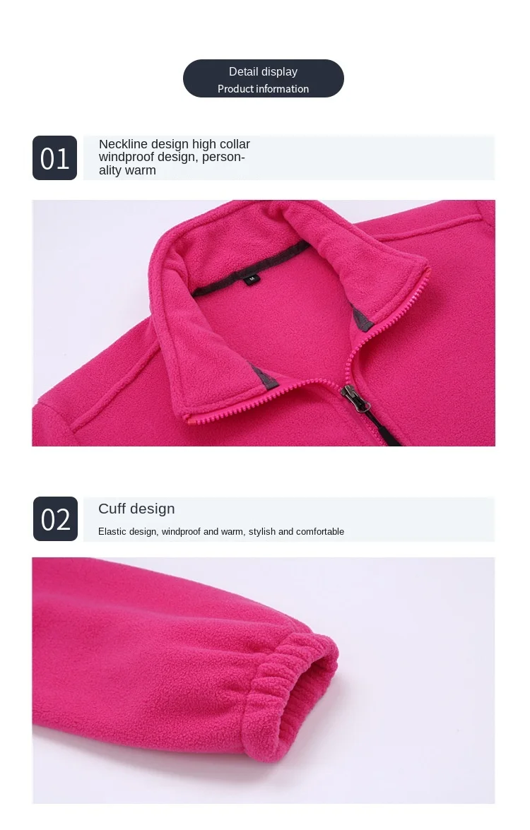 2024 Autumn Winter New Warm Women Fleece Sweatshirts Solid Color Ladies Outdoor Running Style Polar Fleece Zipper Coat Clothes