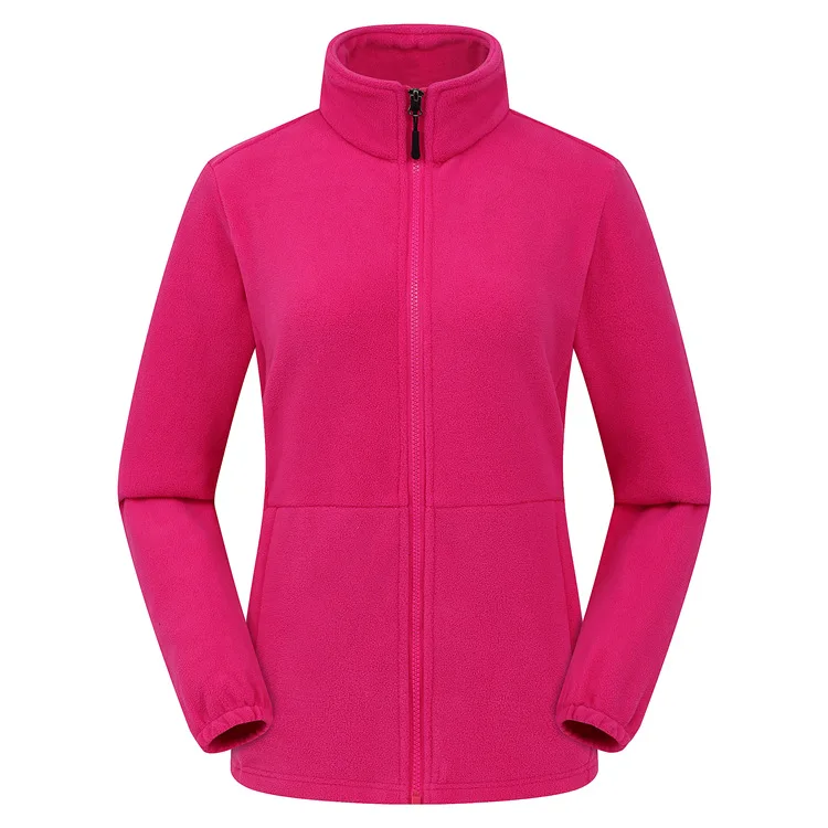 2024 Autumn Winter New Warm Women Fleece Sweatshirts Solid Color Ladies Outdoor Running Style Polar Fleece Zipper Coat Clothes