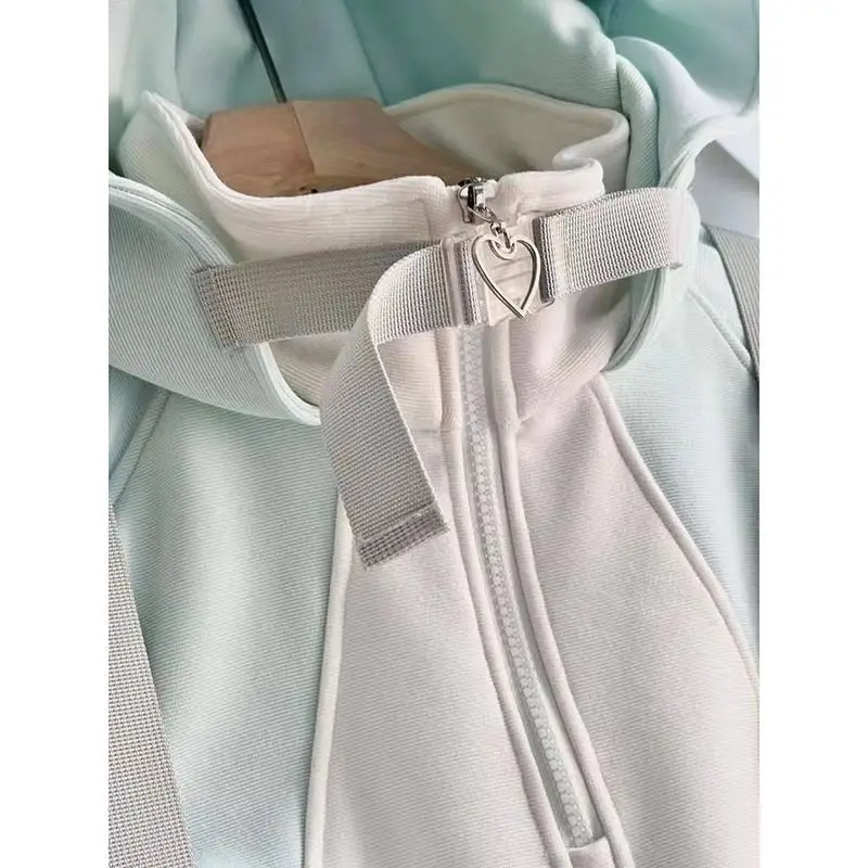 Japanese Oversized Hoodies Women 2025 Ropa Mujer Contrast Color Streetwear Chic Sweet Sweatshirts Hooded Casual Hoodie Y2k Tops