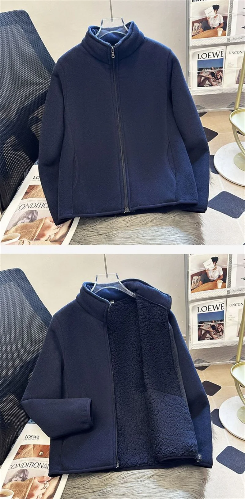 2026 Fashion Polar Fleece Sweatshirt Women's Stand-up Collar Short Coat Autumn Winter Zipper-up Thicken Jacket Lady Warm Tops