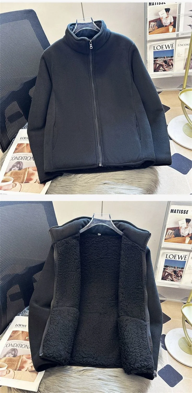 2026 Fashion Polar Fleece Sweatshirt Women's Stand-up Collar Short Coat Autumn Winter Zipper-up Thicken Jacket Lady Warm Tops