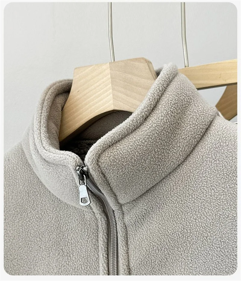 2026 Fashion Polar Fleece Sweatshirt Women's Stand-up Collar Short Coat Autumn Winter Zipper-up Thicken Jacket Lady Warm Tops