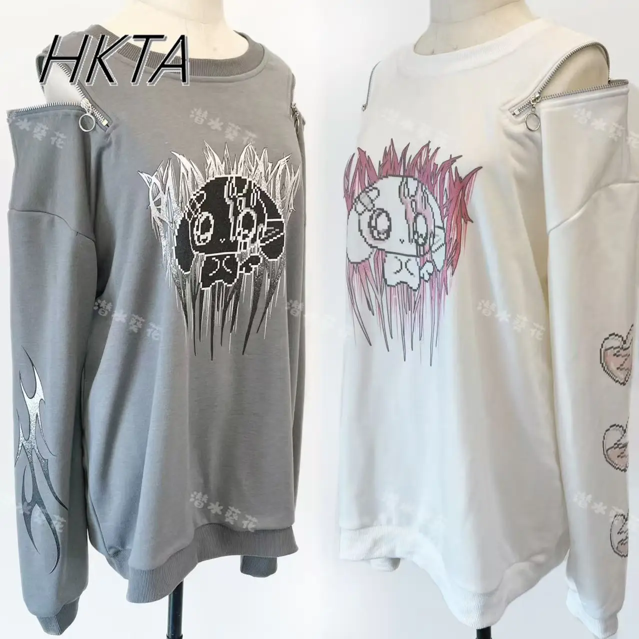 Original Zipper Long-sleeve Sweatshirt Jacket Women and Men Japanese Mines Subdimensional Long-sleeve Hoodie Punk Style Hoodies