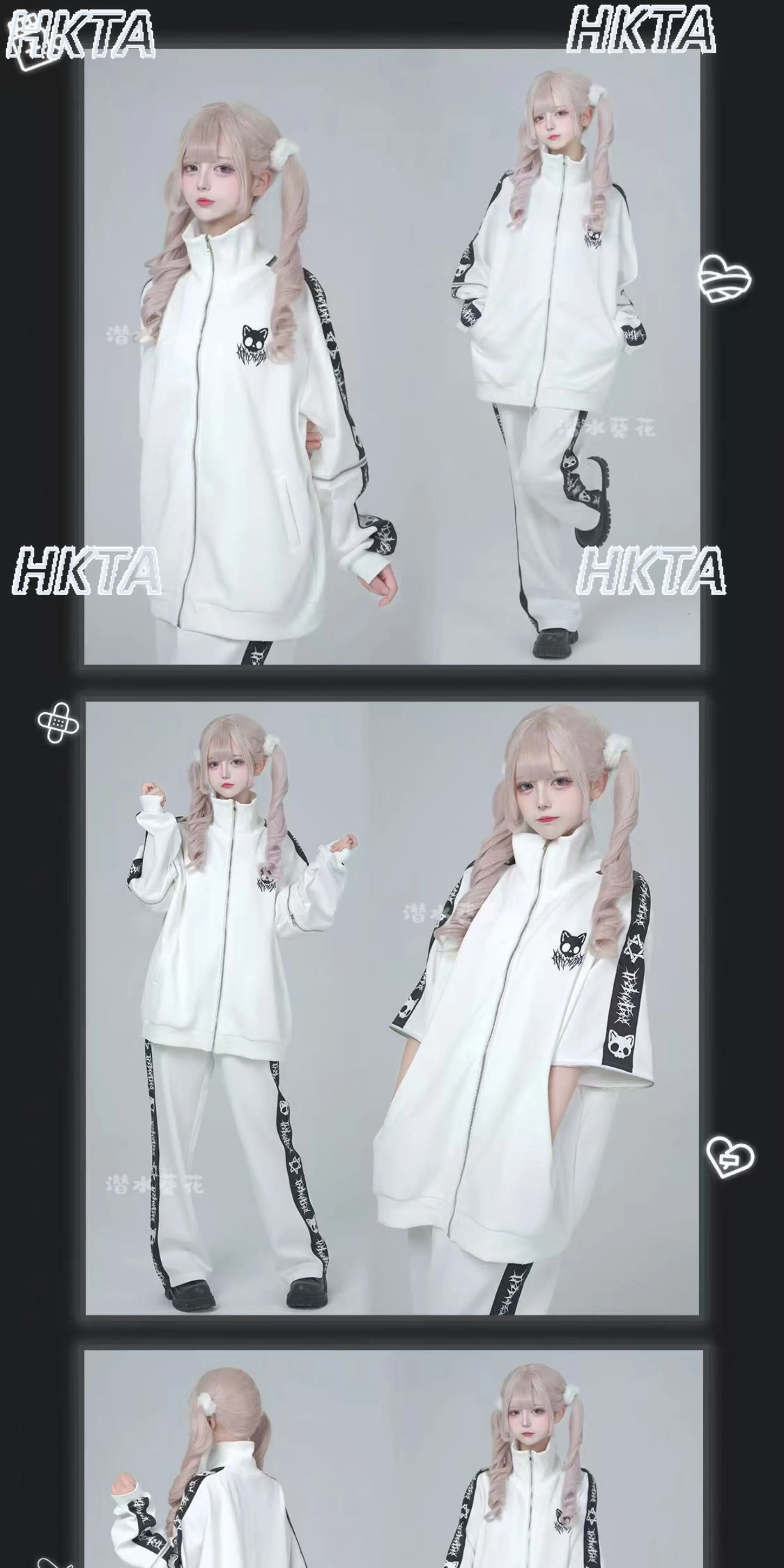 Japanese Style Halloween Gothic Clothes Anime Subculture Sweatshirt Coat Women Girls Punk College Style Black Hoodies Jacket