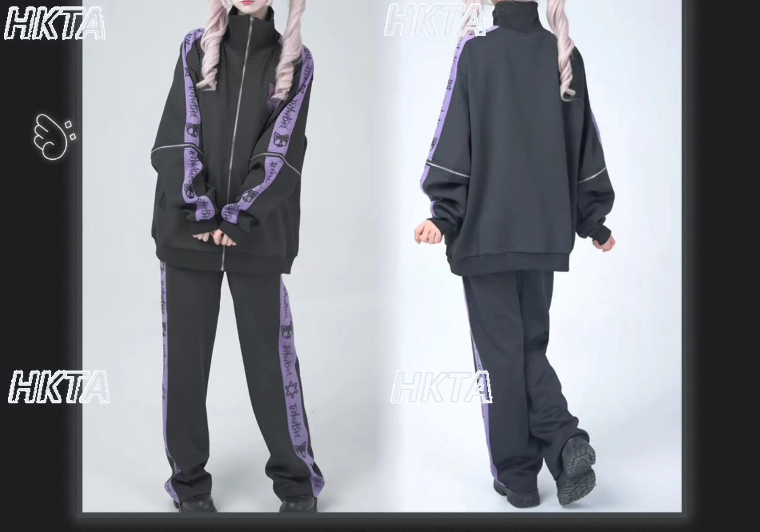 Japanese Style Halloween Gothic Clothes Anime Subculture Sweatshirt Coat Women Girls Punk College Style Black Hoodies Jacket