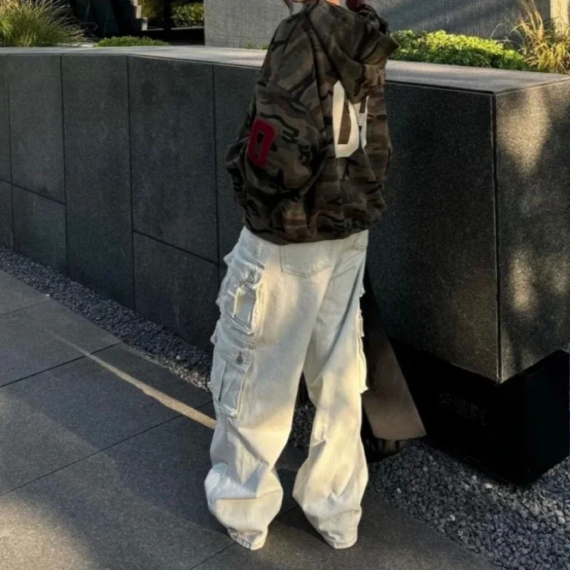 Streetwear Camouflage Casual Hoodies Harajuku Letter Embroidery Punk Jacket Women Y2k Aesthetic Pocket Casual Grunge Sweatshirts