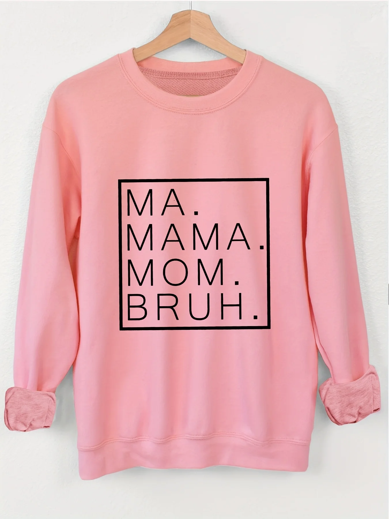 Women's Autumn and Winter Loose Casual Comfortable Letter Printed Thick Long-Sleeved Round Neck Hoodie Pullover