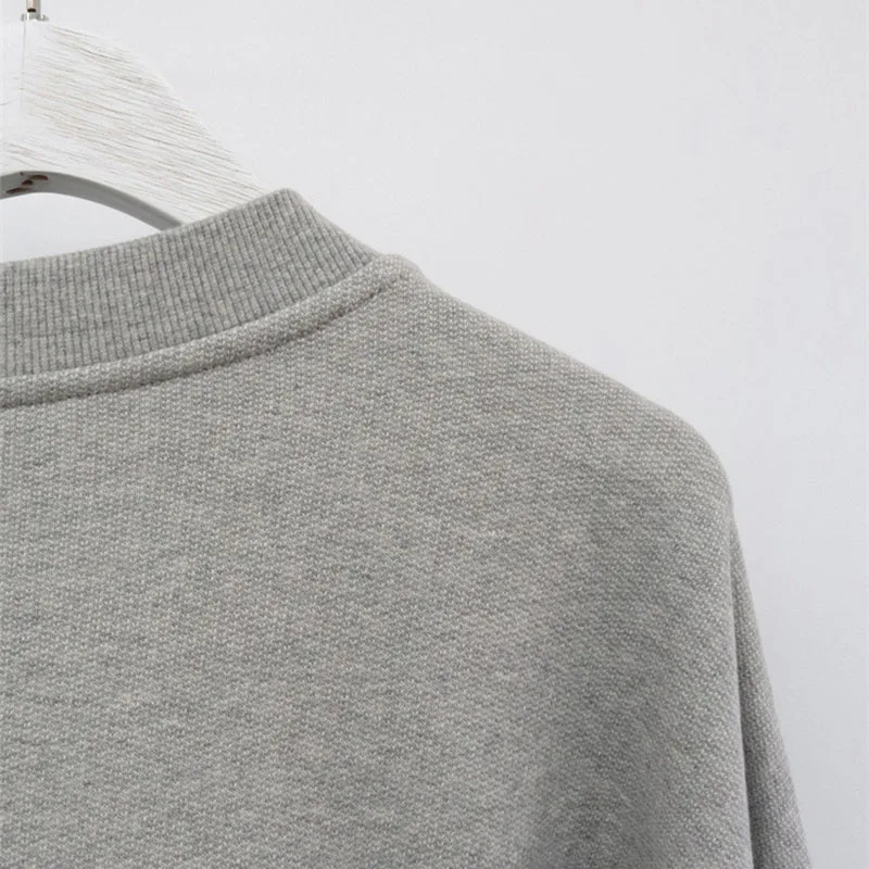 Fashion Waist Cinched Cropped Sweatshirts Women Autumn Harajuku Casual Oversized Pullover Lady Gray Long Sleeve Crewneck Hoodies