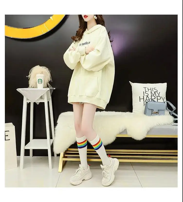 Autumn Sweet Women Hoodies Korean Style Fashion Cute Rabbit Ears Hooded Pullovers Loose Long Sleeve Kawaii Sweatshirts Female