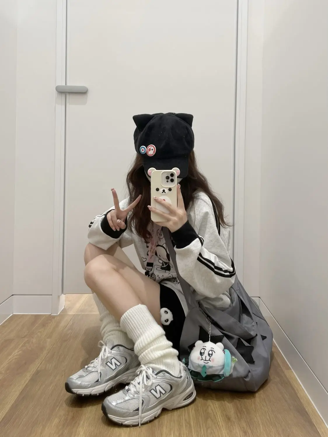 Contrast Color Stripe Long Sleeve Sweatshirt Autumn Japanese Autumn Winter Cartoon Subculture Sports Pullover  Y2k Aesthetic Top