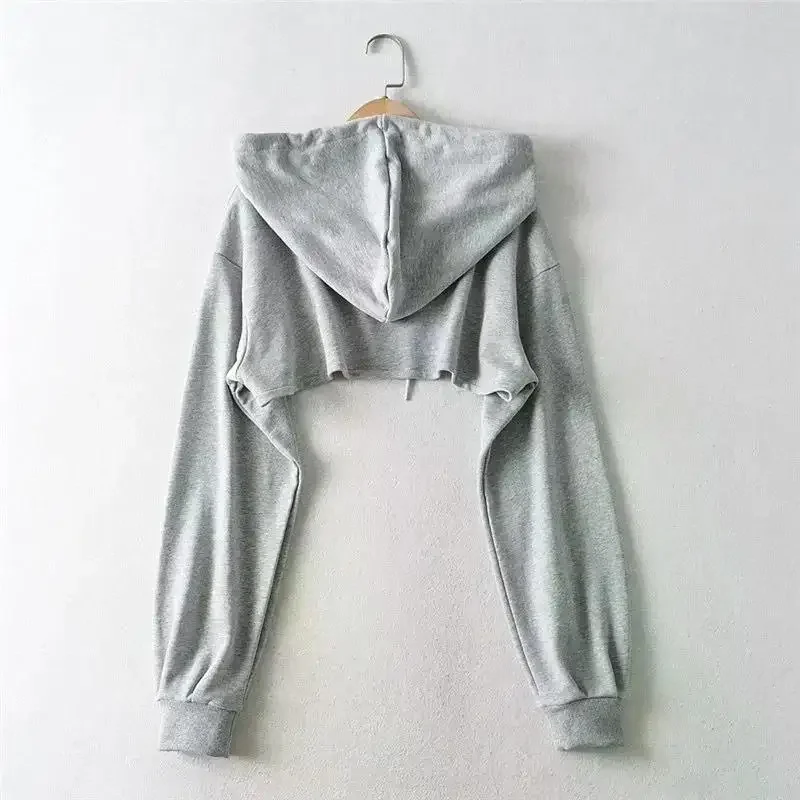 Y2k Hoodie Female Hoodie Personality Irregular Crop Ultra Short Style Long Sleeve Top Female Drop Shipping Sweatshirt Clothes