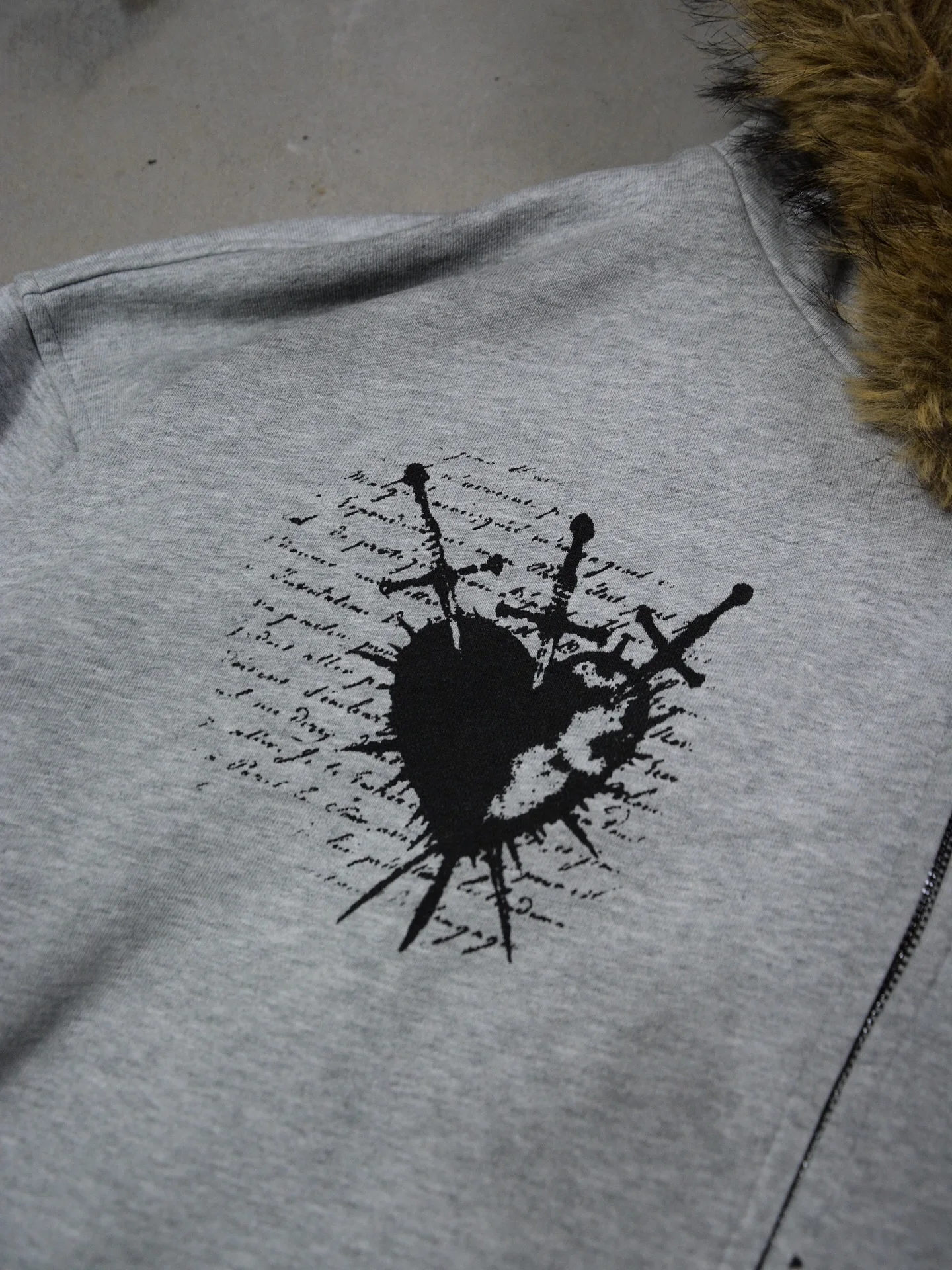 Y2K Retro Womens Gothic Fur Zip Up Hoodie Coats Y2k Vintage Cartoon Print Loose Hoodies Autumn Warm Jacket Men Casual Sweatshirt