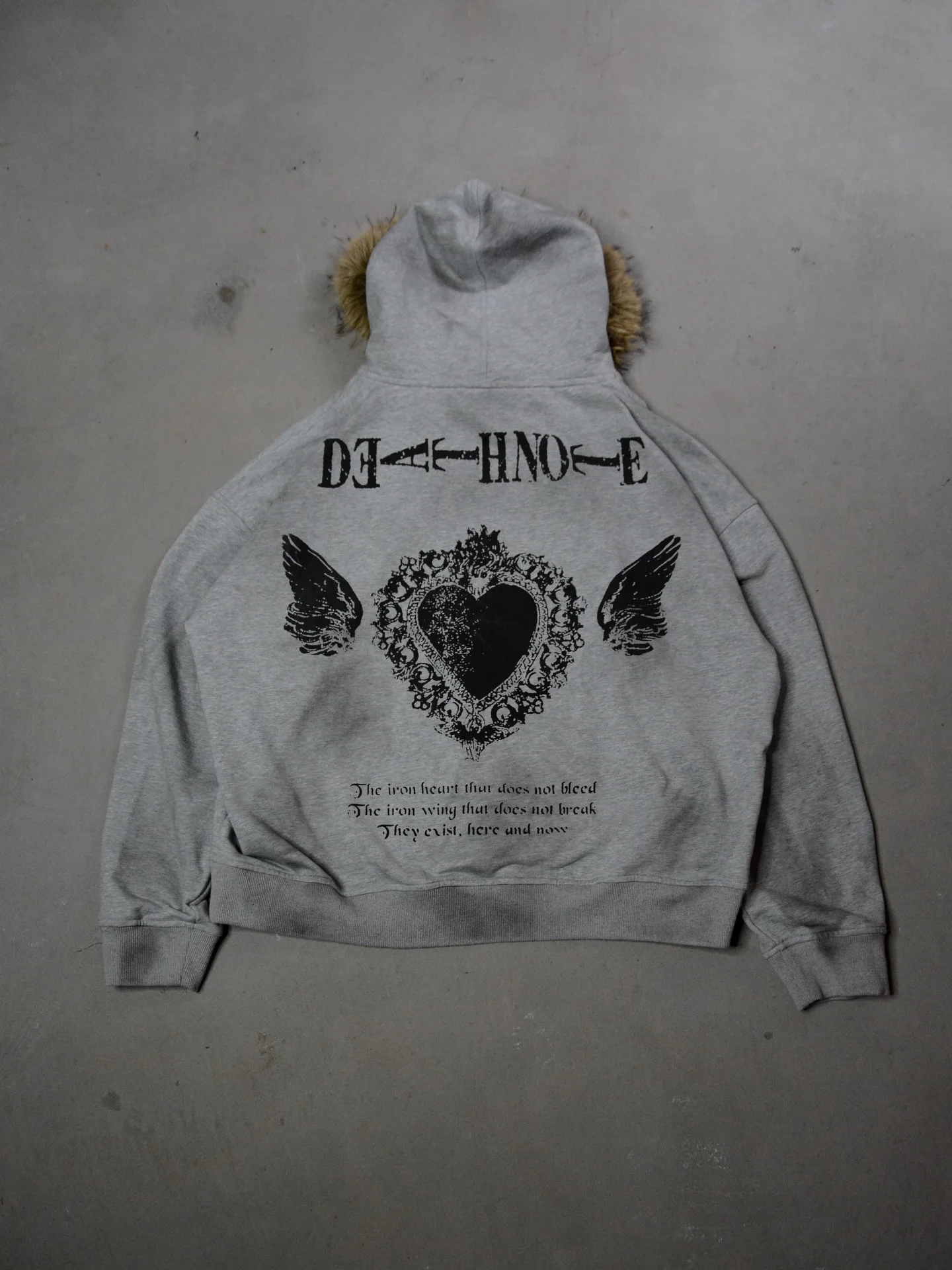 Y2K Retro Womens Gothic Fur Zip Up Hoodie Coats Y2k Vintage Cartoon Print Loose Hoodies Autumn Warm Jacket Men Casual Sweatshirt