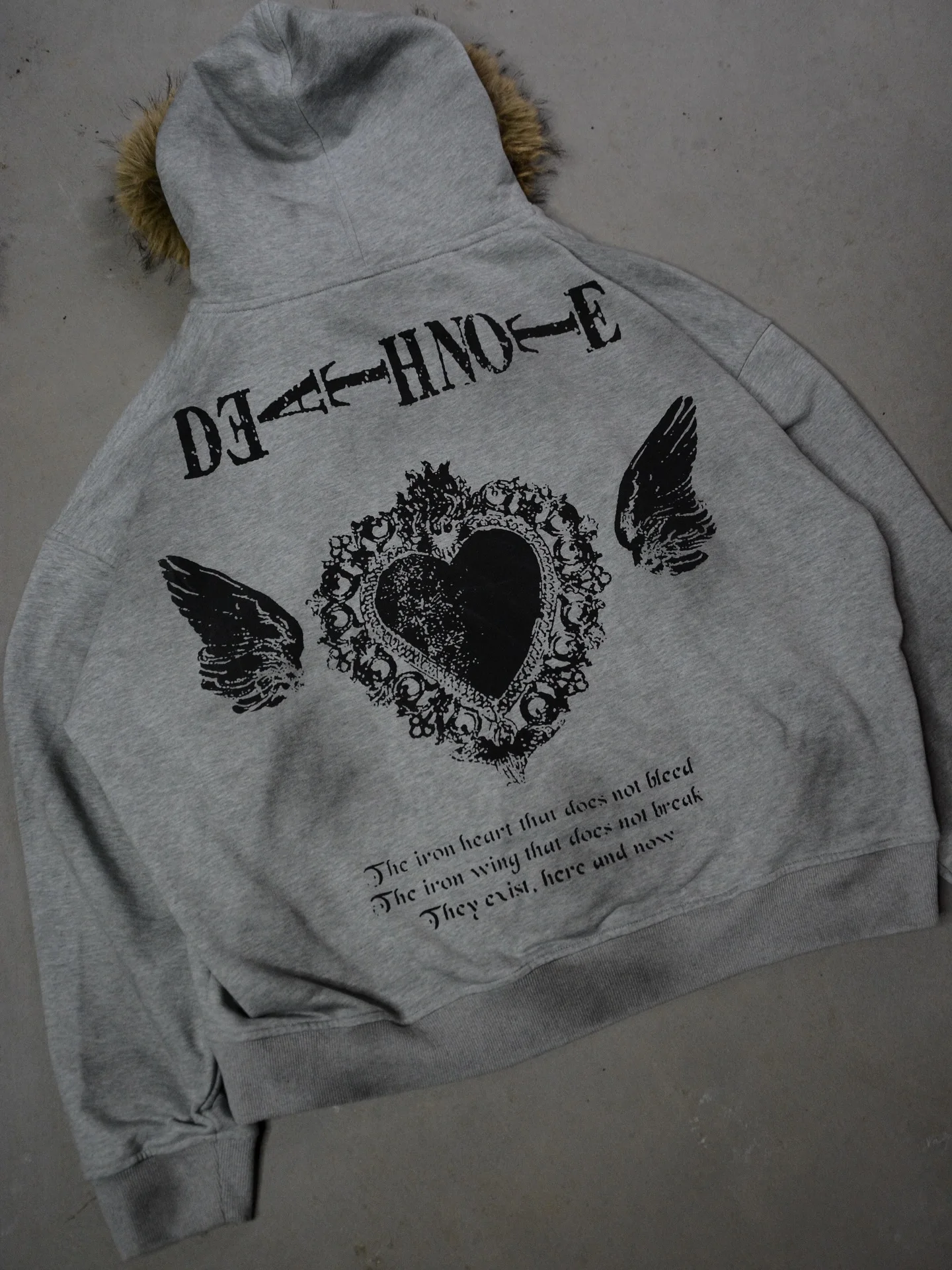 Y2K Retro Womens Gothic Fur Zip Up Hoodie Coats Y2k Vintage Cartoon Print Loose Hoodies Autumn Warm Jacket Men Casual Sweatshirt