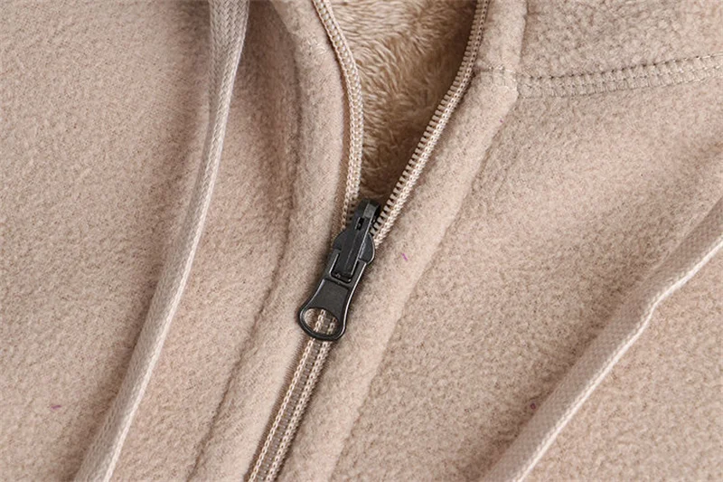 2026 Autumn Winter Polar Fleece Coat Women Thicken Warm Hoodies Sweaters Jackets Middle-age Female Zip-up Outerwear Casual Tops