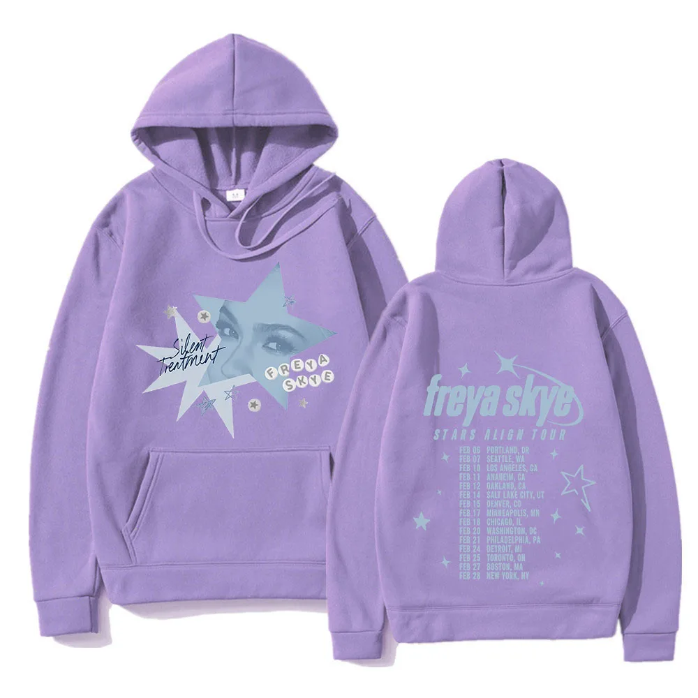 Silent Treatment Hoodie Freya Skye Stars Align Tour 2026 Men/women Clothing Harajuku Fleece Long Sleeve Printing Hoodies Vintage