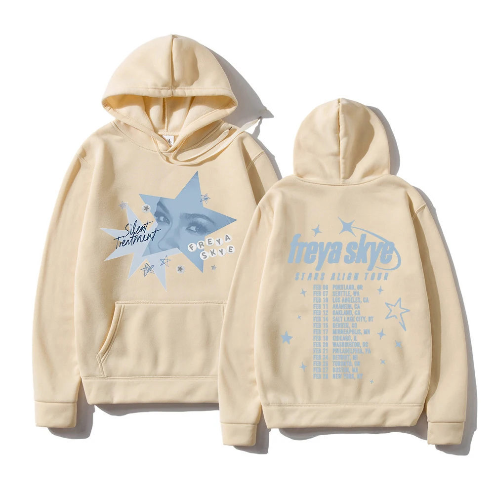 Silent Treatment Hoodie Freya Skye Stars Align Tour 2026 Men/women Clothing Harajuku Fleece Long Sleeve Printing Hoodies Vintage