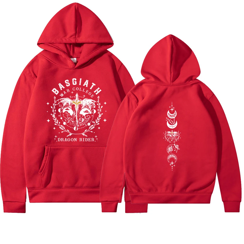 Fourth Wing Hoodie Basgiath War College Hooded Dragon Rider Sweater The Empyrean Series Sweatshirt Unisex Casual Hoodies
